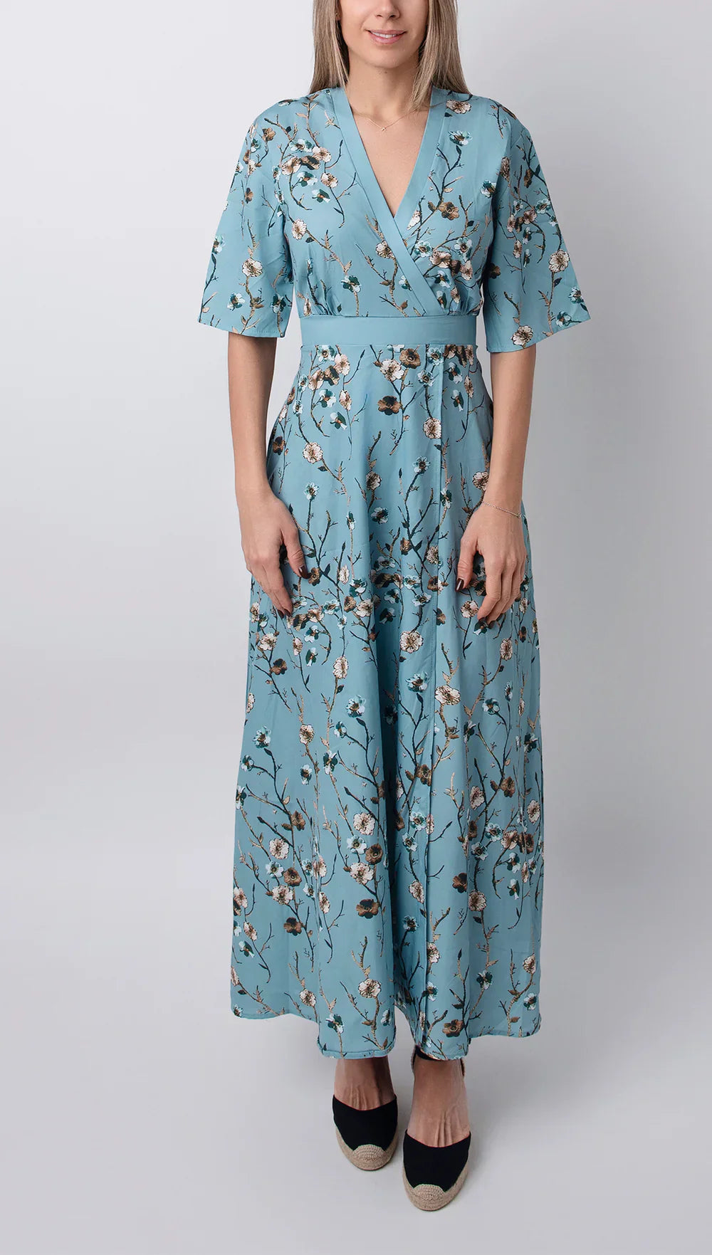 BLOSSOMÉ™ – FLORAL PRINT HALF-SLEEVE DRESS