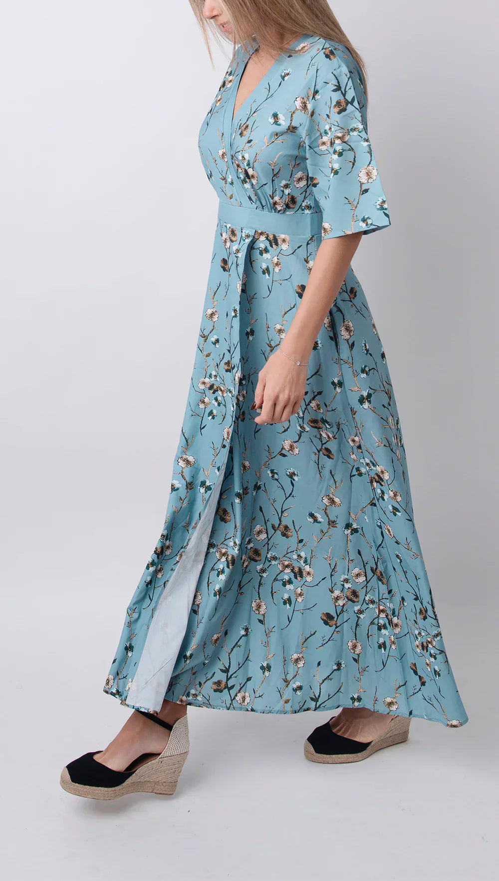 BLOSSOMÉ™ – FLORAL PRINT HALF-SLEEVE DRESS